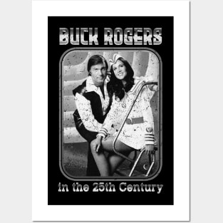 retro buck rogers duet grayscale Posters and Art
